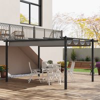 Outsunny 4 x 3(m) Aluminum Pergola Gazebo - Grey