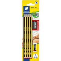 STAEDTLER 120 Noris Pencil Set with Eraser and Sharpener - Grey
