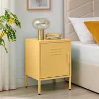Teksi Modern Metal Bedside Table - Yellow