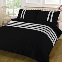 Lace Dia Duvet Cover Set Bedding - Black / Double