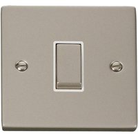 Pearl Nickel 10A 1 Gang 2 Way Ingot Light Switch - White