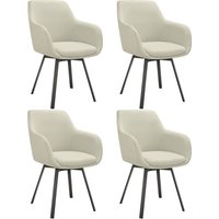 Dining Chair Alicon - Padded Swivel Armchair, Large Backrest - Greige / 4