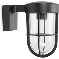 Fanar IP44 Bathroom Outdoor Wall Light Lantern and LED Bulb - Black