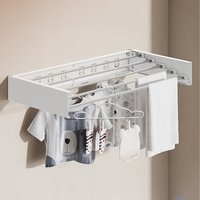 Folding Wall Mounted Towel Drying Rack - White