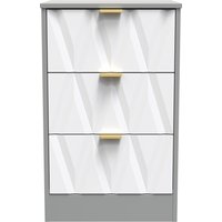 Las Vegas F Ready Assembled 3 Drawer Bedside - Dusk Grey