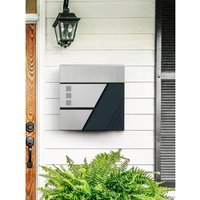 SONGMICS Wall Mounted Letter Box with Lock - Grey