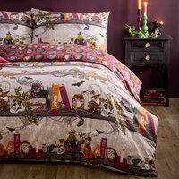 Witchy Tales Printed Reversible Duvet Cover Set King - Multicoloured