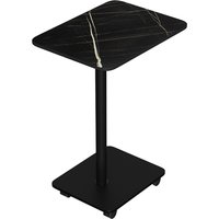 Side Table with Lockable Wheels - Black