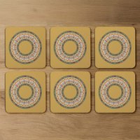 Orange Circle Ornament Round Frame Coaster - Orange