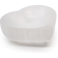 Selenite Heart Bowl 10cm Elegant Crystal Jewelry Storage - White