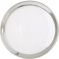 Ida Embossed Glass Coupe Side Plate with Silver Rim - Silver