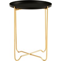 Templar Black Finish Round Top Side Table - Black