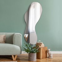 Silver Frameless Pond Wall Mirror - Silver