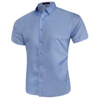 Mens Casual Short Sleeve Polo Shirt - BLUE / 72cm