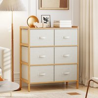 Modern Chest of Drawers - Natural and Grey