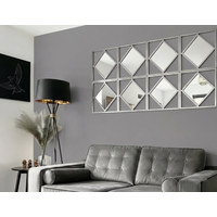 Pack Of 12 Square Diamond Shape Frame Wall Art Mirror Modern Stylish Antique Design Home Décor