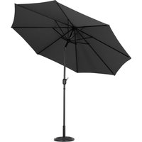Lifeideas 3m Rotating Garden Parasol with Flower Base - Black