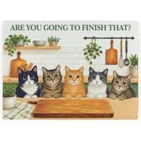 Curious Cats Worktop Protector - Large Textured Glass Chopping Board - Neutral