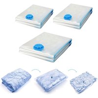 3 Pack Vacuum Storage Bags For Clothes - white