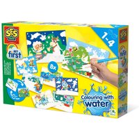 SES CREATIVE, Children's Hidden Animals Mega Colouring with Water Set - Black SES CREATIVE, Children's Hidden Animals Mega Colouring with Water Set - Black