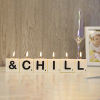 "H" Letter Candle - White