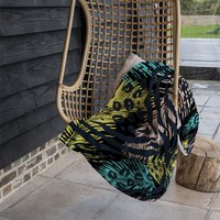 Animal Tropical Print Blanket - Green