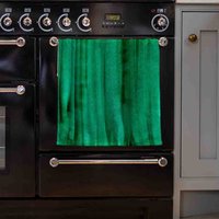 Green Watercolour Strokes Kitchen Towel - Green
