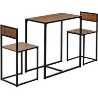 Industrial 2 Seater Breakfast Bar Set - Brown