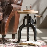 Upcycled Industrial Vintage Mintis Crank Table Medium - Light Wood