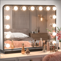 Hollywood Makeup Vanity Mirror with 15 LED bulbs - Black