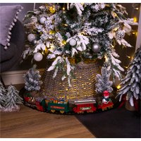 Battery Operated Christmas Train Set - Red And Green / 33cm