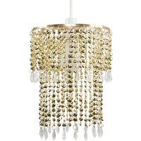 Modern Decorative Gold Jewel Acrylic Bead Ceiling Pendant Light Shade - Gold