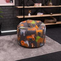 Printed Bean Bag Chair Kids Beanbag Seat Round Pouffes - Africa