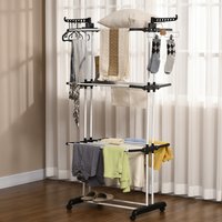 HOMCOM Clothes Airer Foldable Clothes Drying Rack for Indoor Outdoor - Black