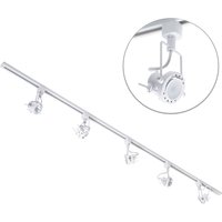 2m Track Light Kit with Greenwich Spotlight Heads and LED Bulbs - White / 5