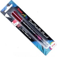 Pentel Arts - Dual Metallic Brush Pen - Metallic Ink - Single Pen - Pink/Metallic Pink