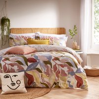Amarosa Abstract Reversible Duvet Set - Plaster / Superking