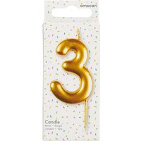 Gold Number One Birthday Candle - Gold / 3