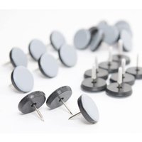 Set of 24 Nail-On Furniture Sliders - Grey