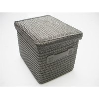 Storage Baskets with Handle And Lid - Dark Grey / 1 / 29cm
