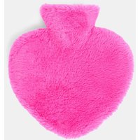 Heart Shape Faux Fur Soft Hot Water Bottle - Fuchsia