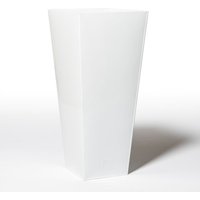 White Flared Square Zinc Galvanised Textured Planter - White