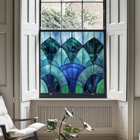Milan Stained Glass Privacy Window Film - Blue / 45cm / 0.3kg / 45cm x 45cm / Art Deco