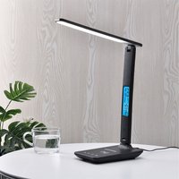 Adjustable LED Desk Lamp with Wireless Charger - Black