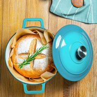Round Cast Iron Casserole Dish - 4.65L - Teal Ombre