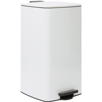 Square Stainless Steel Kitchen Pedal Bin - 30L - White