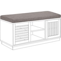 Shoe Storage Bench Cushion Pads - Slate / 111cm