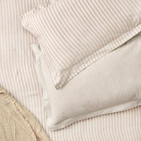 Hebden Melange Stripe Pillowcase Pair - Blush