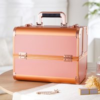 Aluminum Makeup Box with 4 Trays - Rose Gold