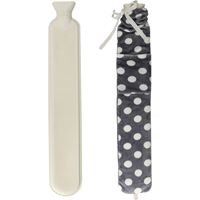 Extra Long Spotted Hot Water Bottle - Grey,White